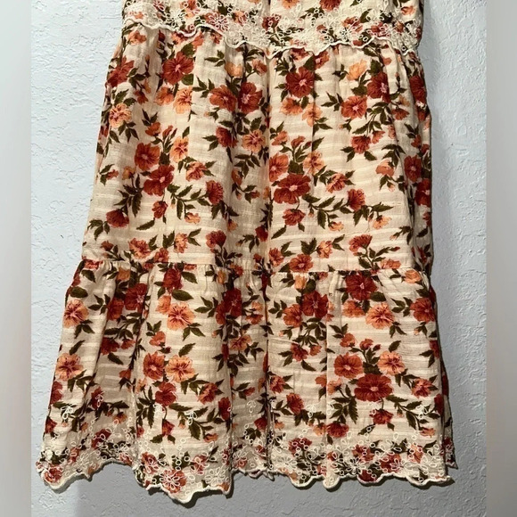 American Eagle Floral Spaghetti Strap Sundress w/ Lace Embroidery - Picture 4 of 8